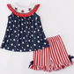 Girls 4th of July Smocked Patriotic Tunic & Shorts Outfit Sz 6