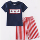 Blue Boys 4th of July Stars T-shirt & Red Striped Shorts