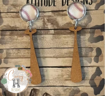 Baseball Bat Earrings